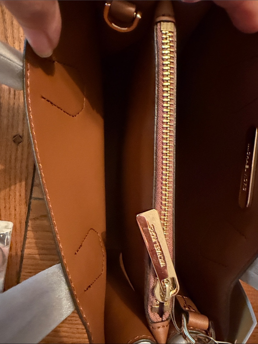 Michael Kors Brown Logo Satchel with Gold Hardware - Picture 4 of 7